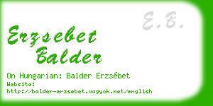 erzsebet balder business card